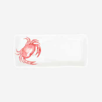 BATELA RED CRAB RECTANGULAR CERAMIC PLATE