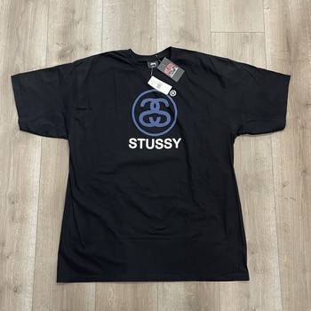 Stussy Graphic Stripe Logo T-Shirt Black