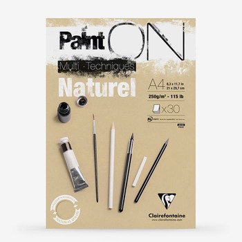 Clairefontaine Paint'On Mix Media Pad A4 Kraft 96540C