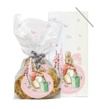 CELLOPHANE GIFT BAGS -FLOPSY BUNNY  DESIGN - PACK OF 20