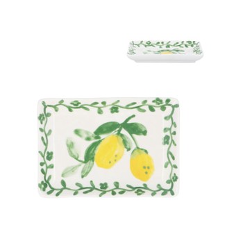 ARTISAN LEMON SMALL RECTANGULAR PLATE 15CM X 11CM