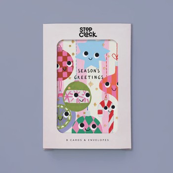 Stop The Clock - Card pack of 8 - baubles - ICB56