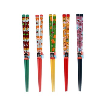 CHILDREN'S  WOODEN ANIMAL CHOPSTICKS - 5 PAIR