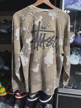 Stussy Raglan Thermal L/S Crew Desert Camo M • Pre-Owned [8651] - view 2