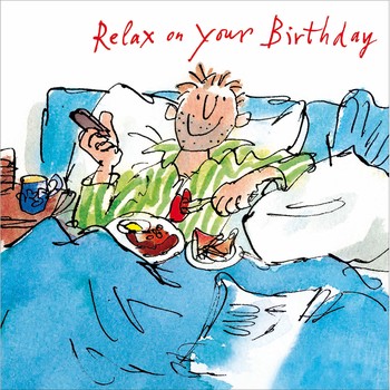 Woodmansterne - Dad Having Breakfast In Bed - Greetings Card