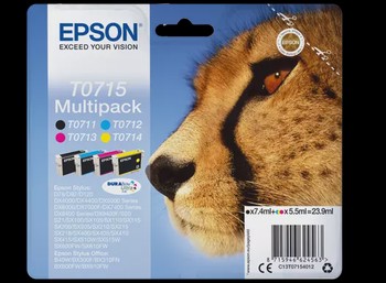 Epson Leopard T0715 Ink Cartridge Multi Pack C13T07154012