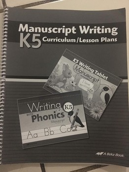 USED ABEKA MANUSCRIPT WRITING K5 CURRICULUM/LESSON PLANS