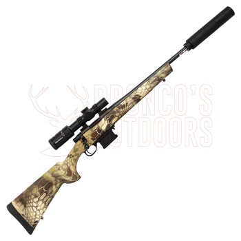Howa Mini Action 7.62x39 Blued Threaded 14x1 20" Kryptec Highland Bare + Scope & Suppressor