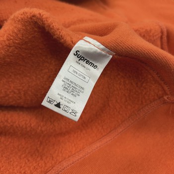 Supreme Micro Logo Hooded Sweatshirt Orange • Pre-Owned [5464] - view 6