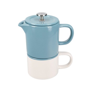 RETRO BLUE FOR ONE CERAMIC CAFETIERE