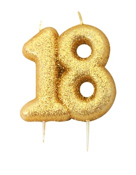 GLITTER GOLD AGE 18 CANDLE
