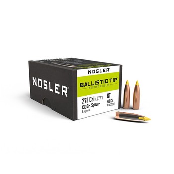 Nosler Ballistic Tip Hunting .27 Cal .277" 130gr Projectiles x50