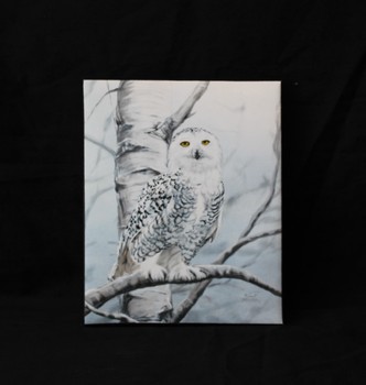 "Mighty Observer" Snowy Owl Painting