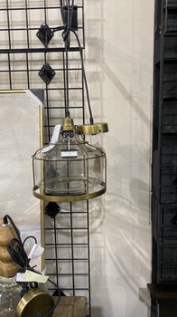 Brass and Clear Glass Pendant Light