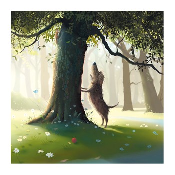 The Art File - Dog & Tree Card