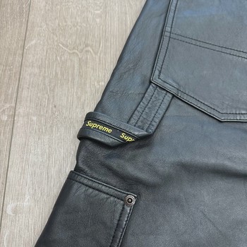 Supreme Leather Double Knee Painter Shorts • Pre-Owned [9710] - view 4