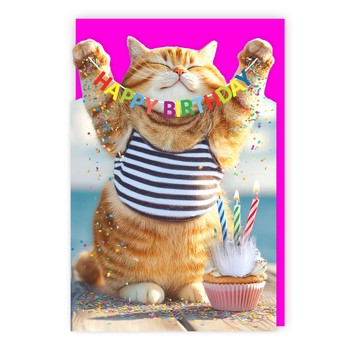 Tracks - MM125 - HB - Birthday Cat - Fluff/Cut - 152x227 - C3826