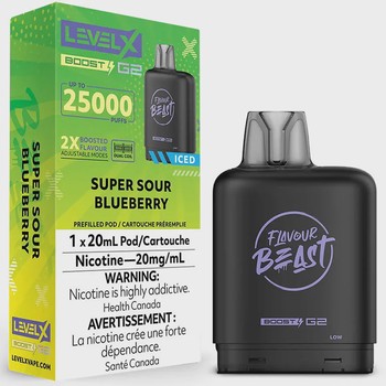 Level X Flavour Beast G2 Boost 25K Pod - Super Sour Blueberry Iced