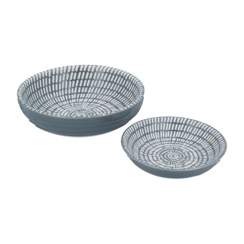GREY DASH ROUND DISH