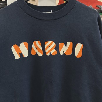 Marni Logo Organic Crewneck Sweatshirt Navy • Pre-Owned [7499] - view 2
