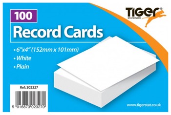 Tiger - Plain Record Cards White