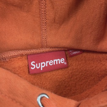 Supreme Micro Logo Hooded Sweatshirt Orange • Pre-Owned [5464] - view 4