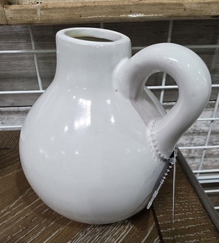 small white ceramic pitcher vase
