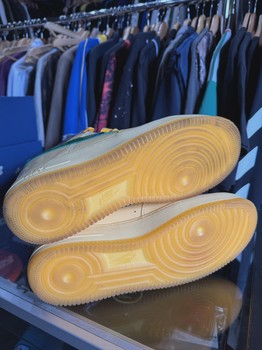 Nike Air Force 1 Low Patent Leather Topaz Gold Pine Green • Pre-Owned [0834] - view 4