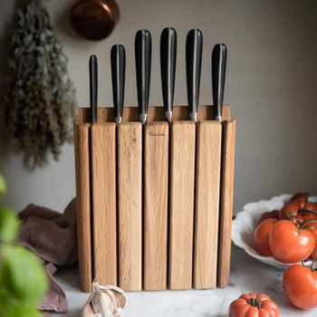 ROBERT WELCH SIGNATURE BOOK OAK KNIFE BLOCK - 7 PIECE