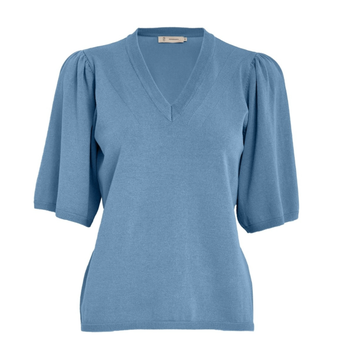 Glenda Short Sleeve Knit · denim