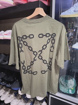 Off White  Olive Tee • Brand New [4372] - view 2
