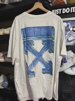 Off White Tee White Blue Logo L • Pre-Owned [8591] - view 2