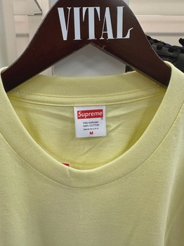 Supreme KAWS Chalk Logo Tee Pale Yellow • Brand New [6265] - view 2