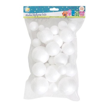 West Design - Polystyrene Balls (40pcs) - Assorted Sizes - CPT 827905
