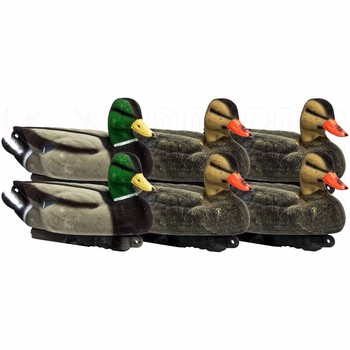 Game On Magnum Flocked Mallard Decoy Family 20" 6Pack