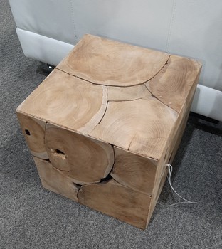 Rustic Teak Wood Cube
