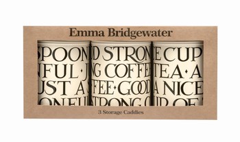 EMMA BRIDGEWATER BLACK TOAST SET OF 3 CADDIES