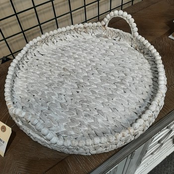Hyacinth Beaded Tray / small