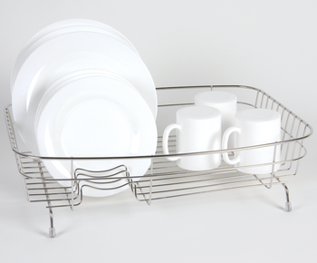 LARGE OVAL DISH DRAINER - STAINLESS STEEL