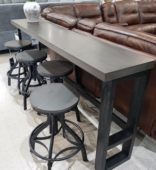 HAYWOOD SOFA BAR 4 STL GRY 5PC
