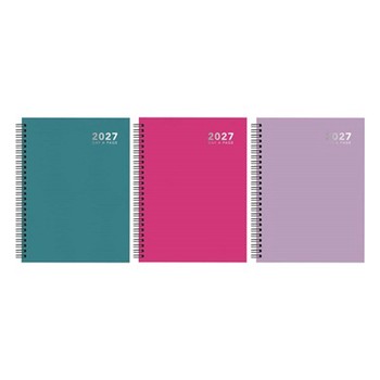 Tallon - 2027 Diary Spiral A5 Day a Page Assorted Bright Colours - 3486/FSC