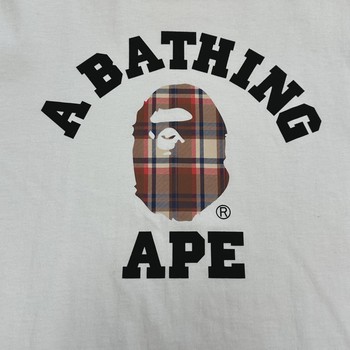 BAPE Check College Tee 'White/Red' • Pre-Owned [4478] - view 2