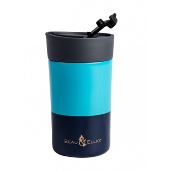 NAVY/AQUA INSULATED TRAVEL MUG - 300ML