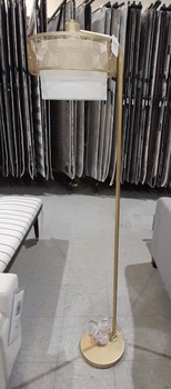 Gold & White Fabric Cutout Floor Lamp
