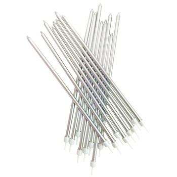 EXTRA TALL SILVER CANDLES - PACK OF 16