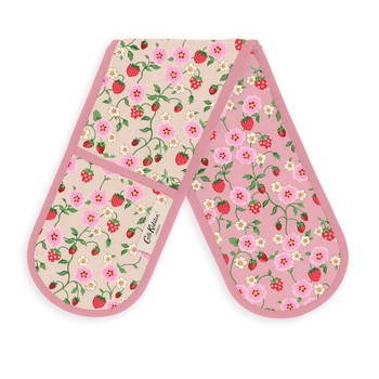 CATH KIDSTON STRAWBERRY COTTON DOUBLE OVEN GLOVES