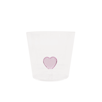 Drinkglas - hartje roze