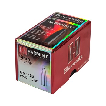 Hornady Varmint 6mm .243" 87gr SP Projectiles x100