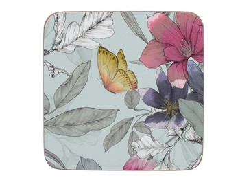 BUTTERFLY FLORAL COASTERS - PACK OF 6