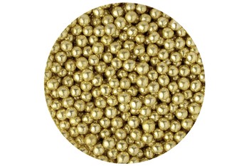 EDIBLE SUGAR PEARLS GOLD - 80 GRAM TUB